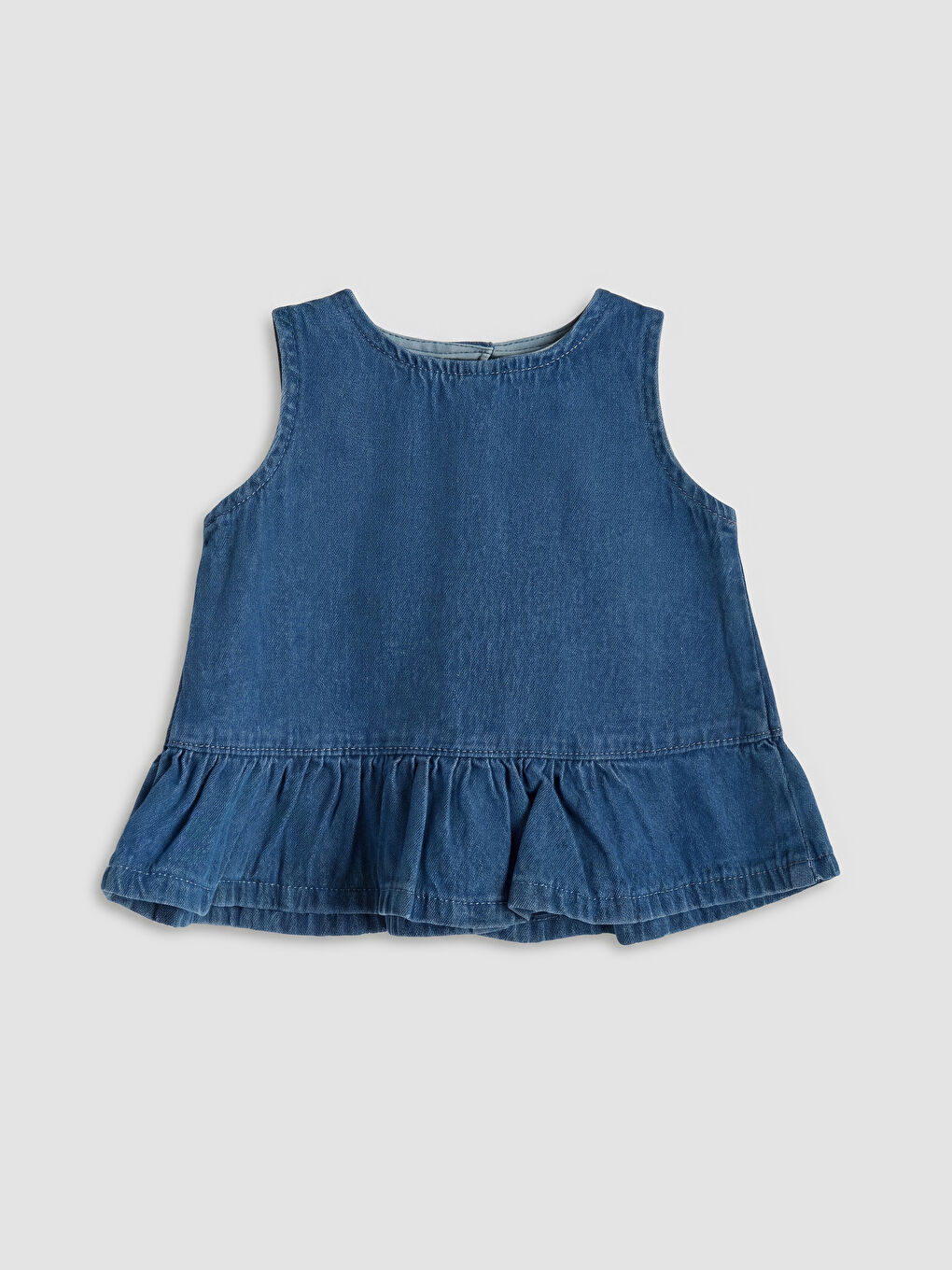 Mavi Fırfırlı Kız Bebek Jean Takım-1