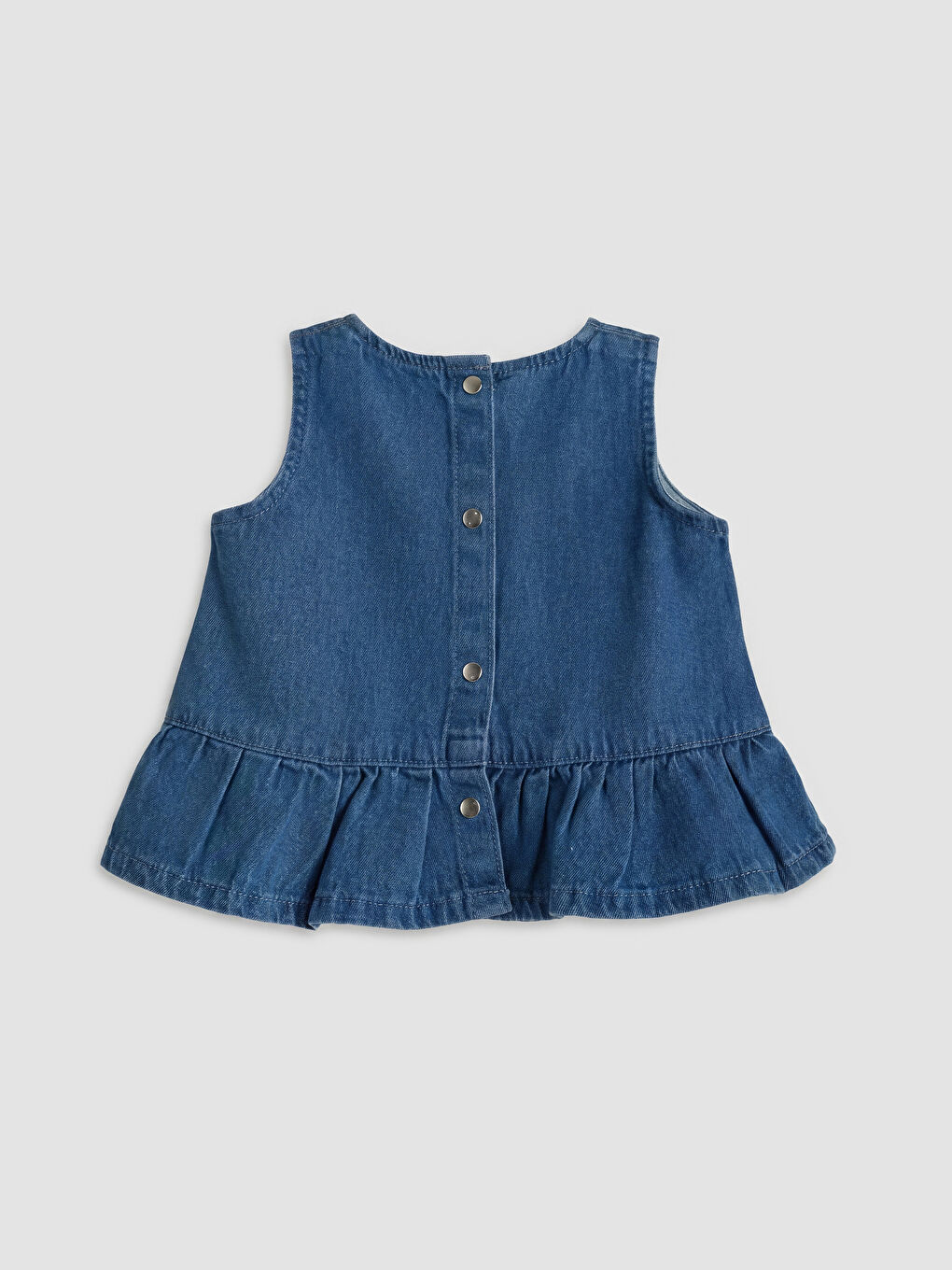 Mavi Fırfırlı Kız Bebek Jean Takım-3