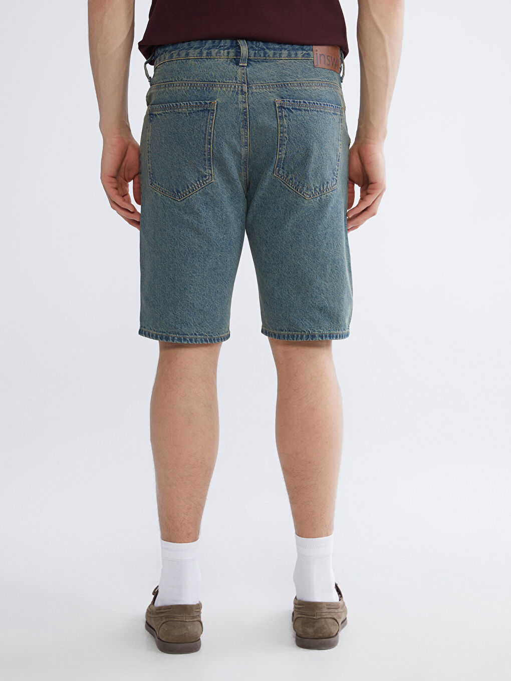 მამაკაცები მუქი ლურჯი ჯინსის შორტები-3