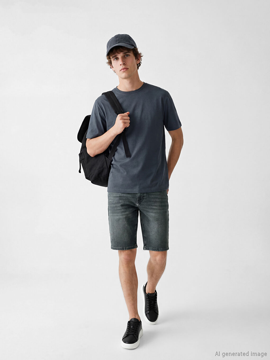 Man GREEN Denim Shorts