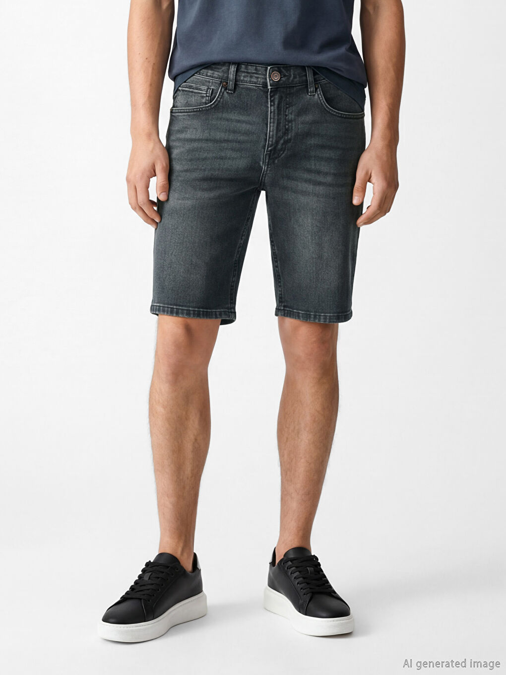 Man GREEN Denim Shorts-1