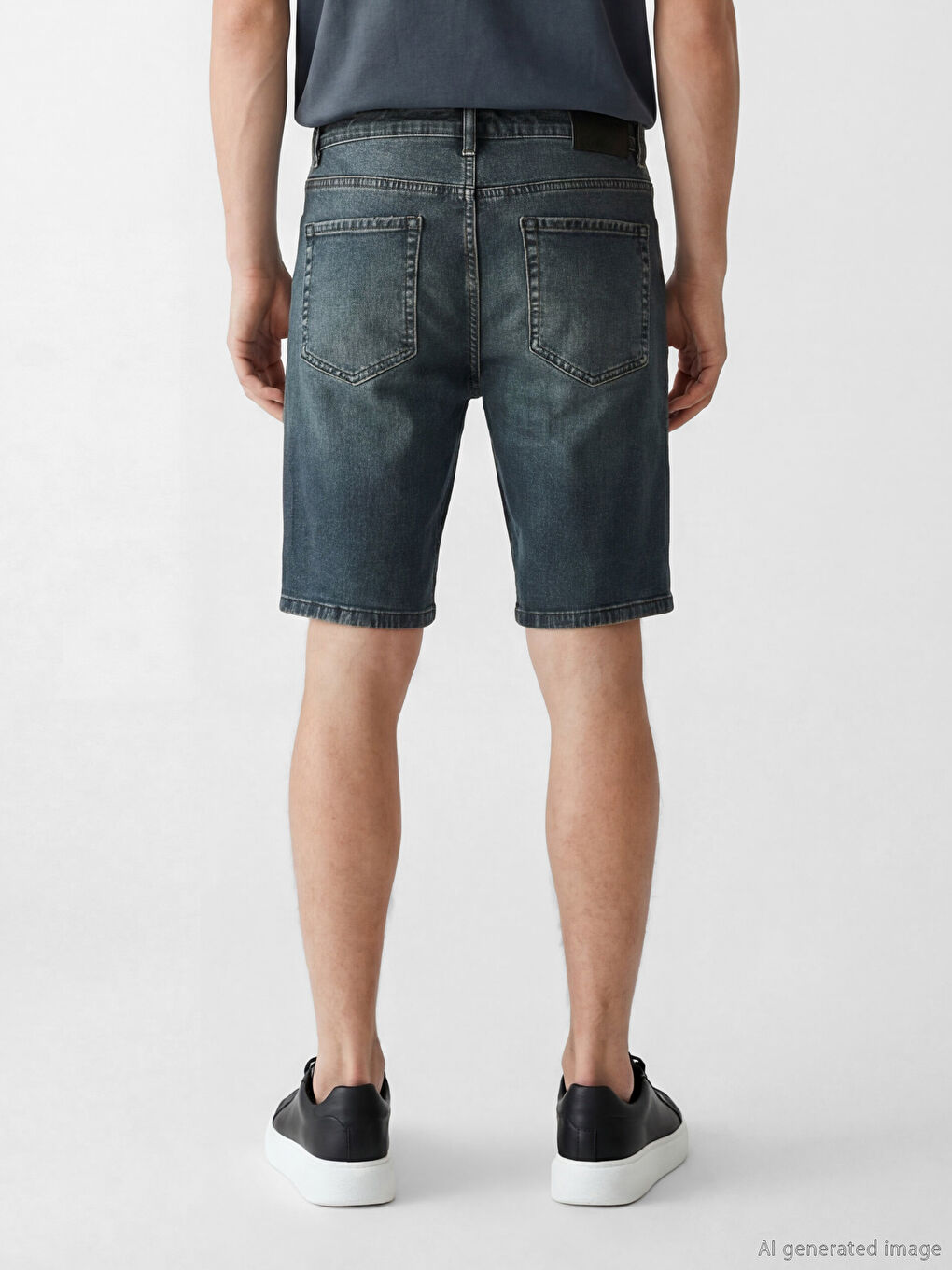 Man GREEN Denim Shorts-2