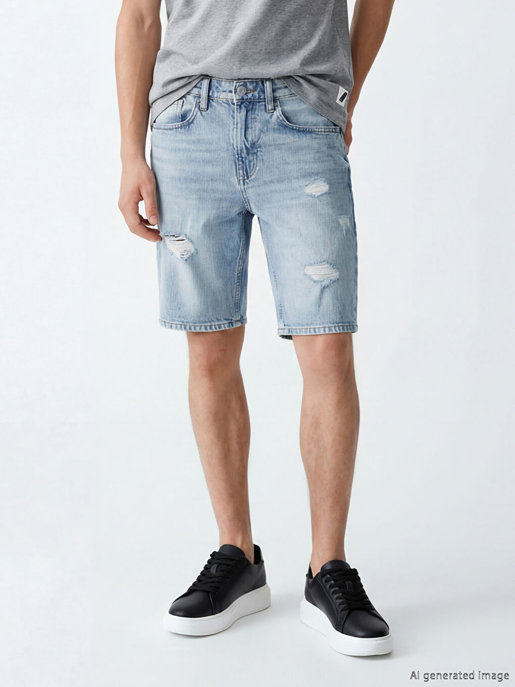 Slim Fit Herren-Jeansshorts-1