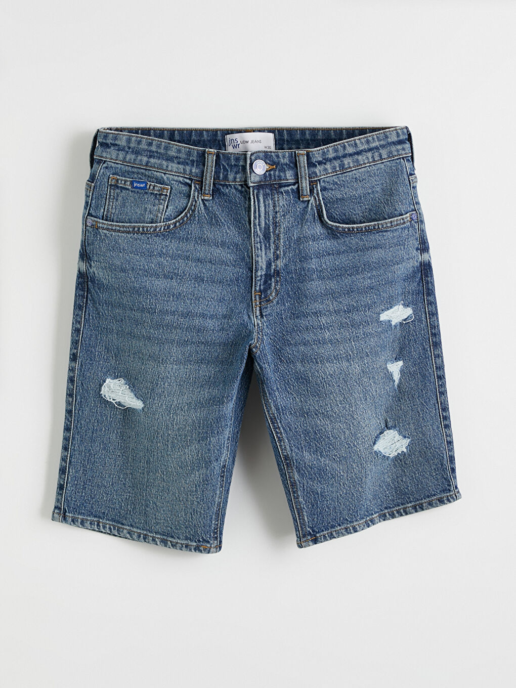 Slim Fit Herren-Jeansshorts-4