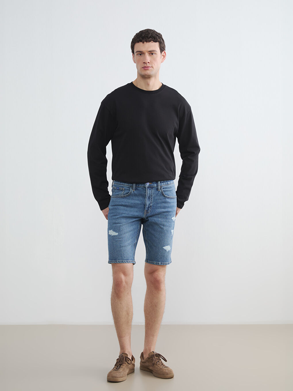 Slim Fit Herren-Jeansshorts