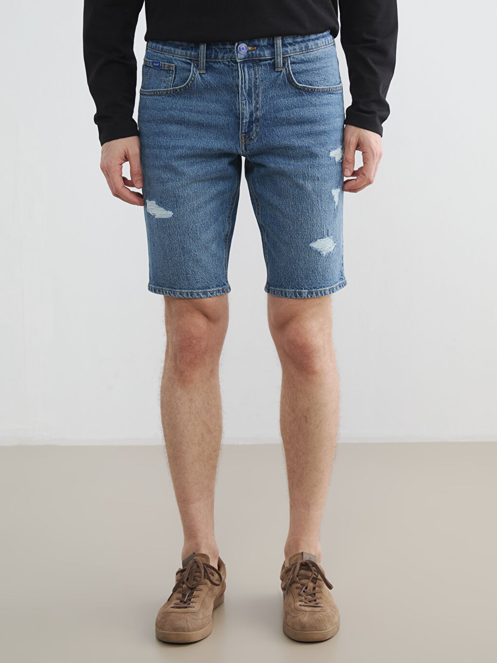 Slim Fit Herren-Jeansshorts-1