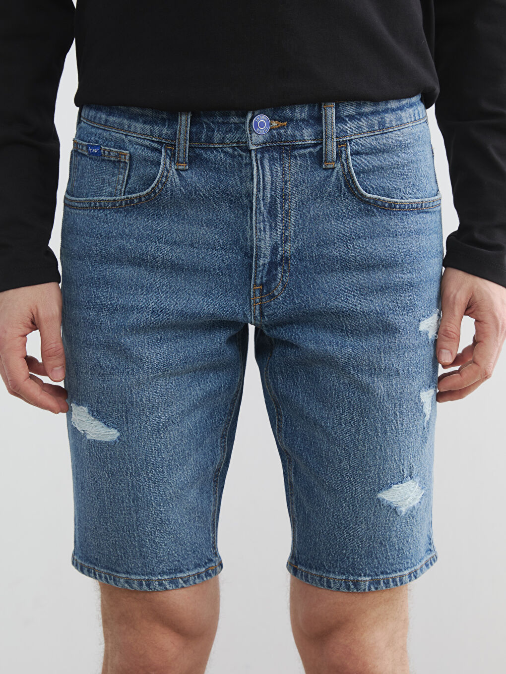 Slim Fit Herren-Jeansshorts-2