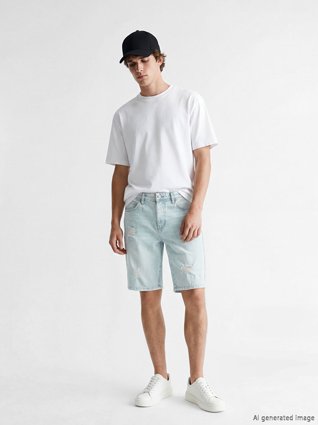 Skinny Fit Herren-Jeansshorts