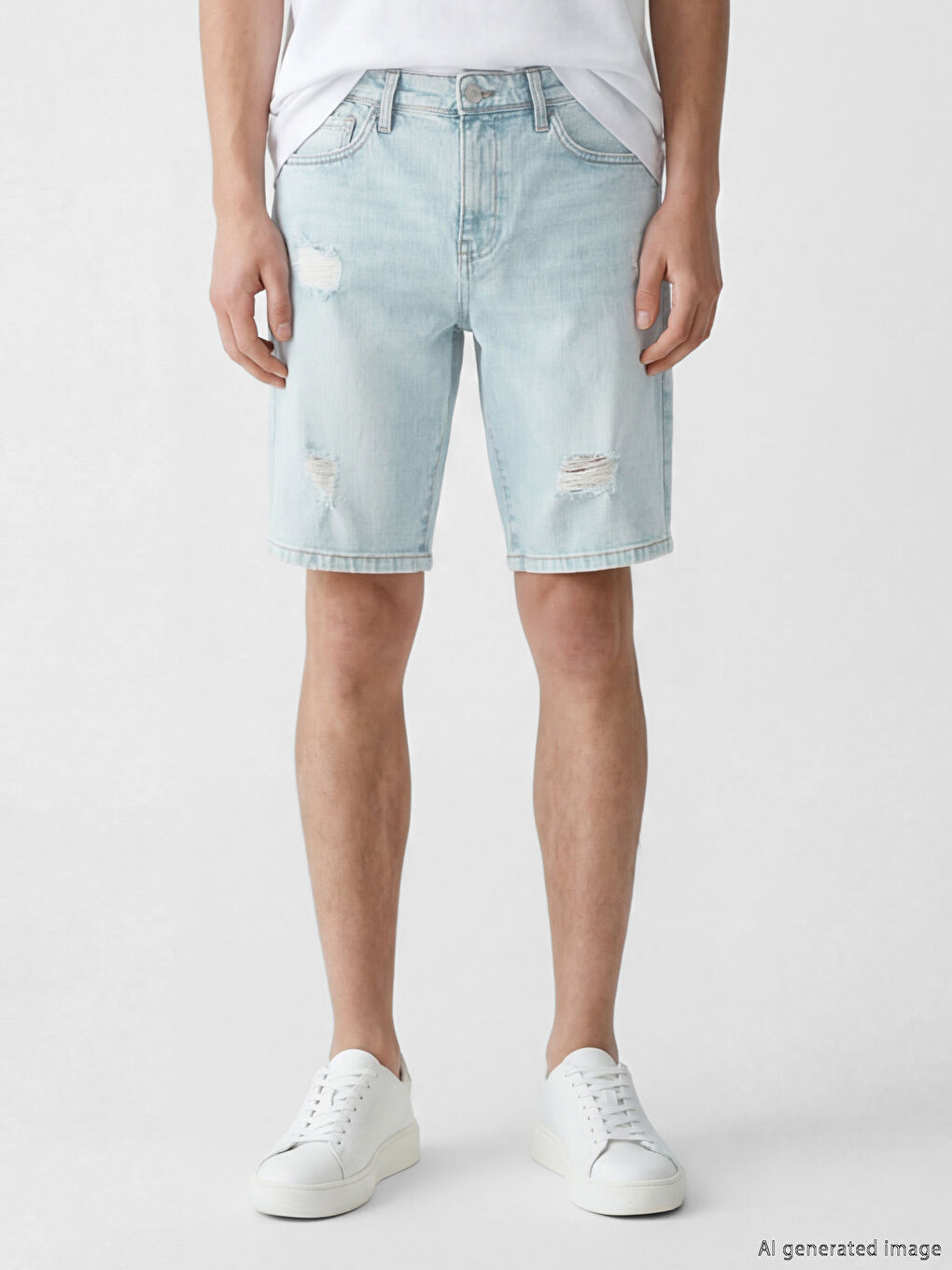 Skinny Fit Herren-Jeansshorts-1