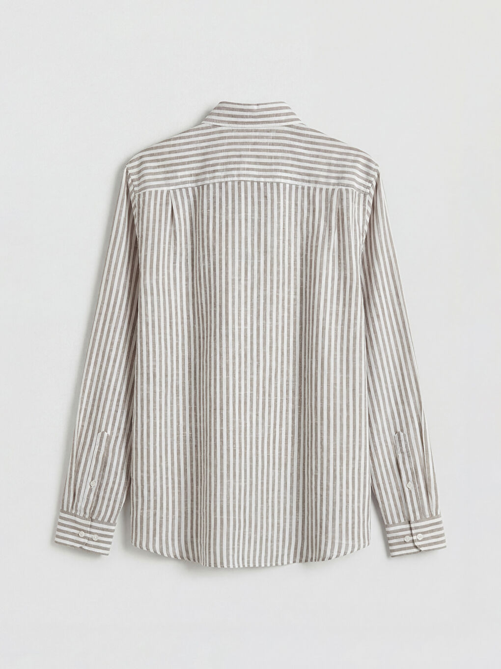 Kahverengi Regular Fit Çizgili Erkek Gömlek-4