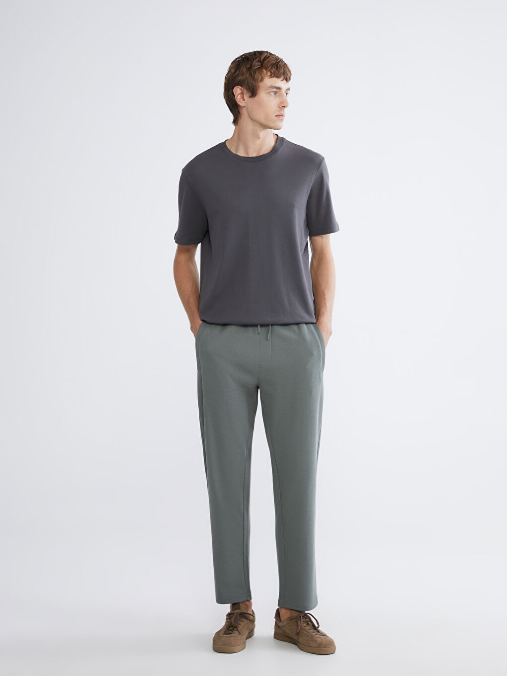 Haki Standart Kalıp Erkek Eşofman Altı