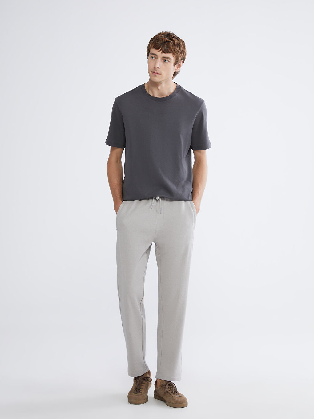 Gri Standart Kalıp Erkek Eşofman Altı