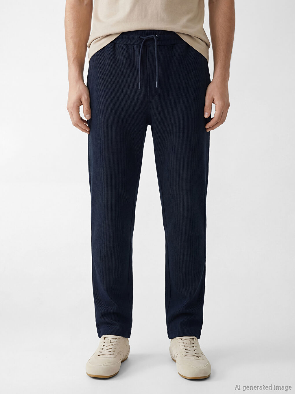 Lacivert Standart Kalıp Erkek Eşofman Altı-1