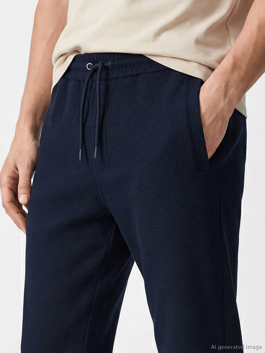 Lacivert Standart Kalıp Erkek Eşofman Altı-2