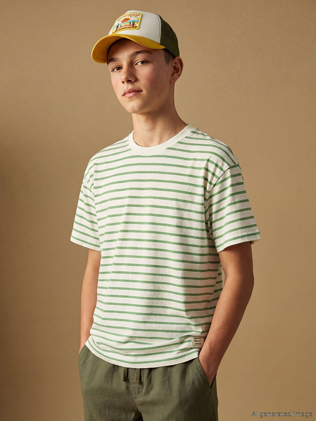 Футболка в полоску с круглым вырезом для мальчиков