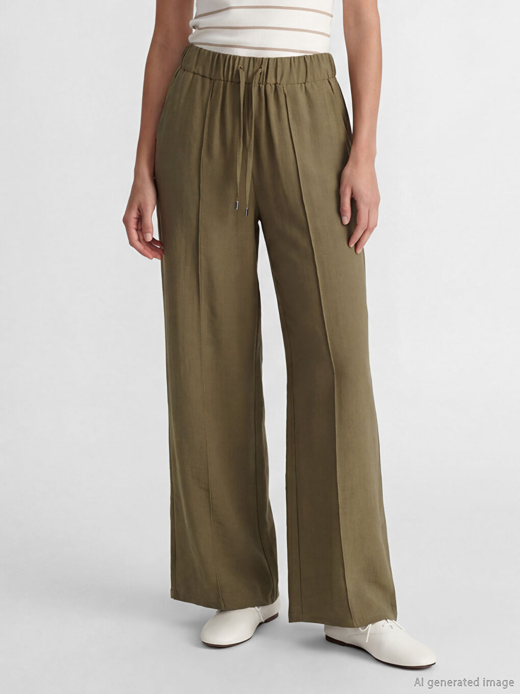 Elastic Waist Women's Trousers-1