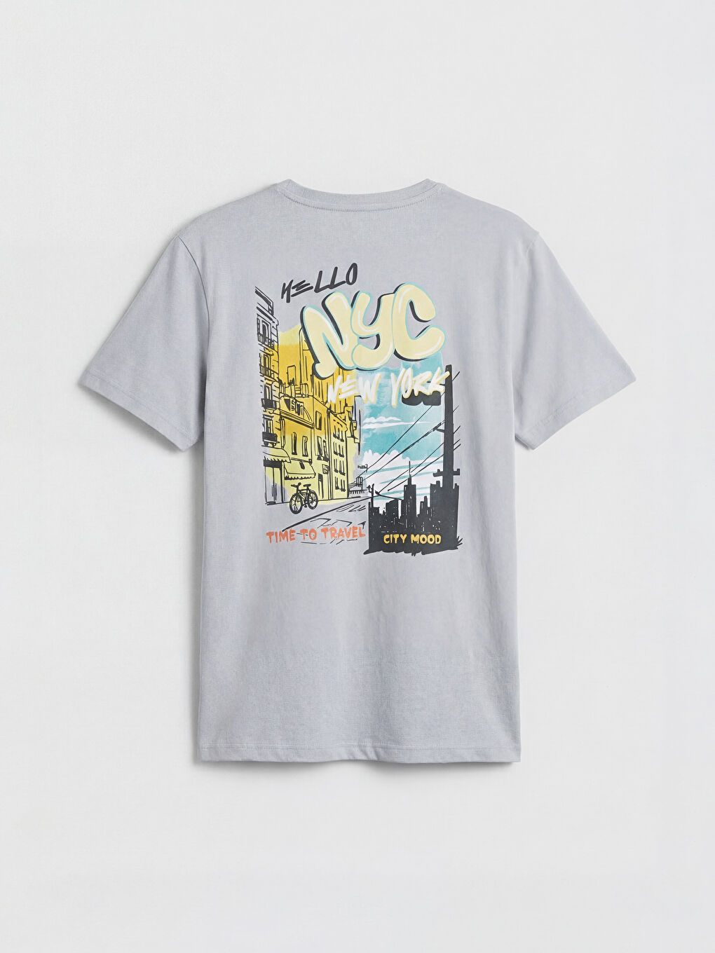 Gri New York Baskılı Erkek Çocuk Şortlu Pijama Takımı-2