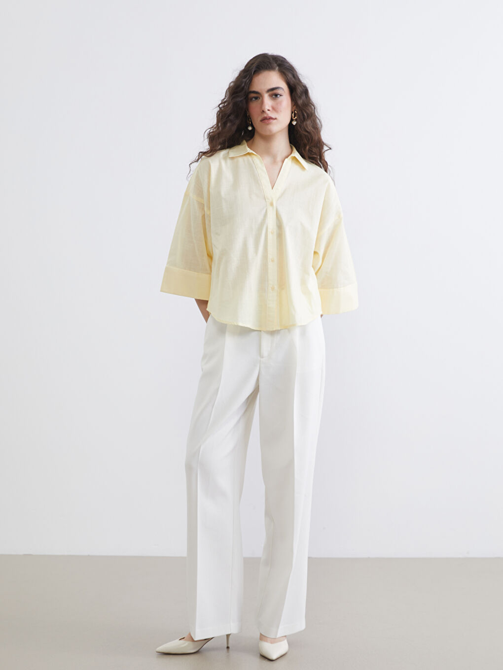 Женщины Жёлтый Рубашка-1