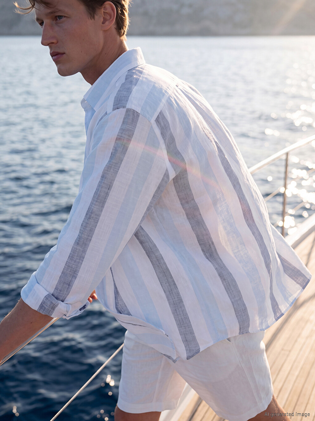 Mavi Regular Fit Çizgili Poplin Erkek Gömlek