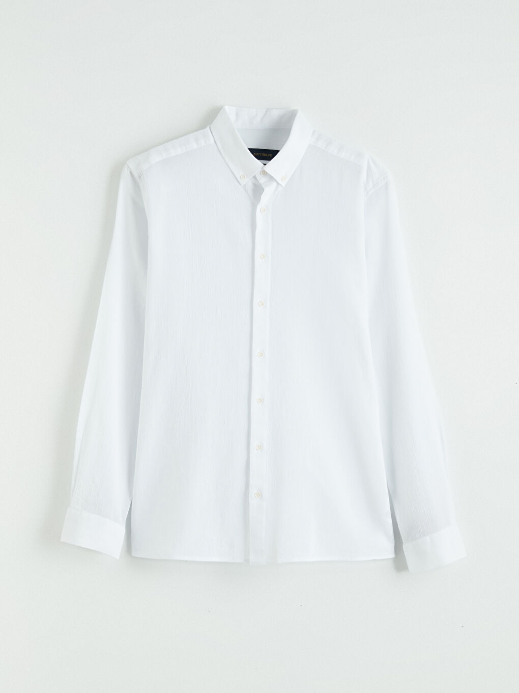 Ekru Regular Fit Dokulu Erkek Gömlek