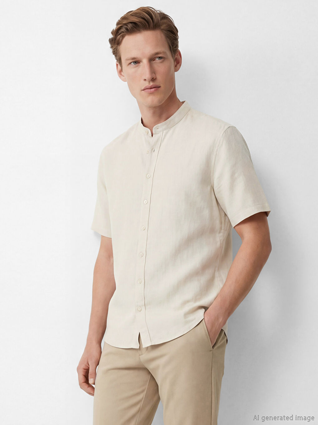 Мъжка риза Regular Fit от ленена смес