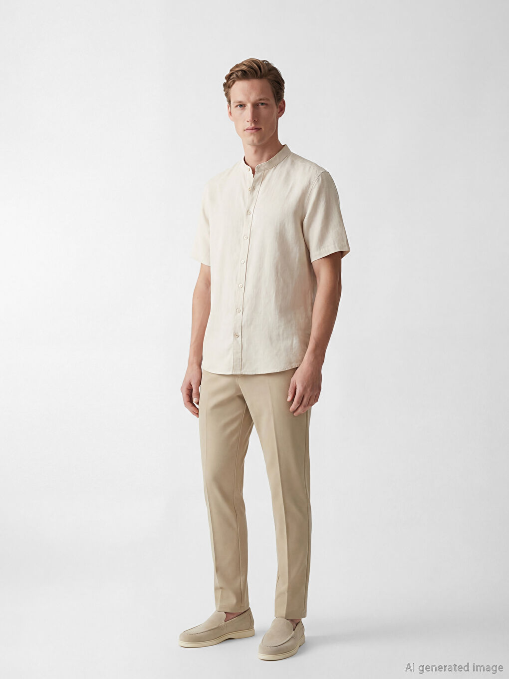 Мъжка риза Regular Fit от ленена смес-1