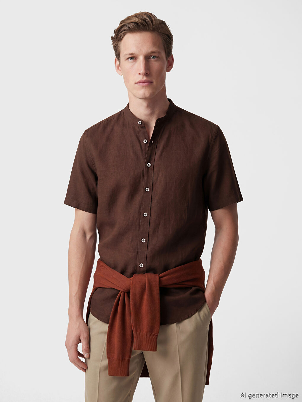 Мъжка риза Regular Fit от ленена смес