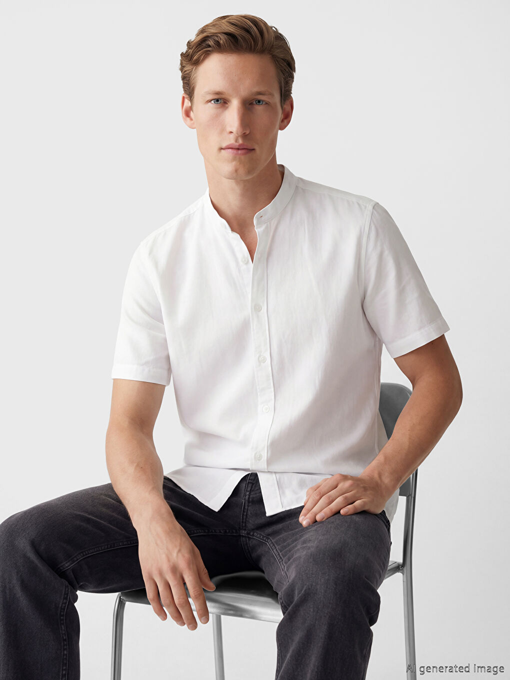 Мъжка риза Regular Fit от ленена смес