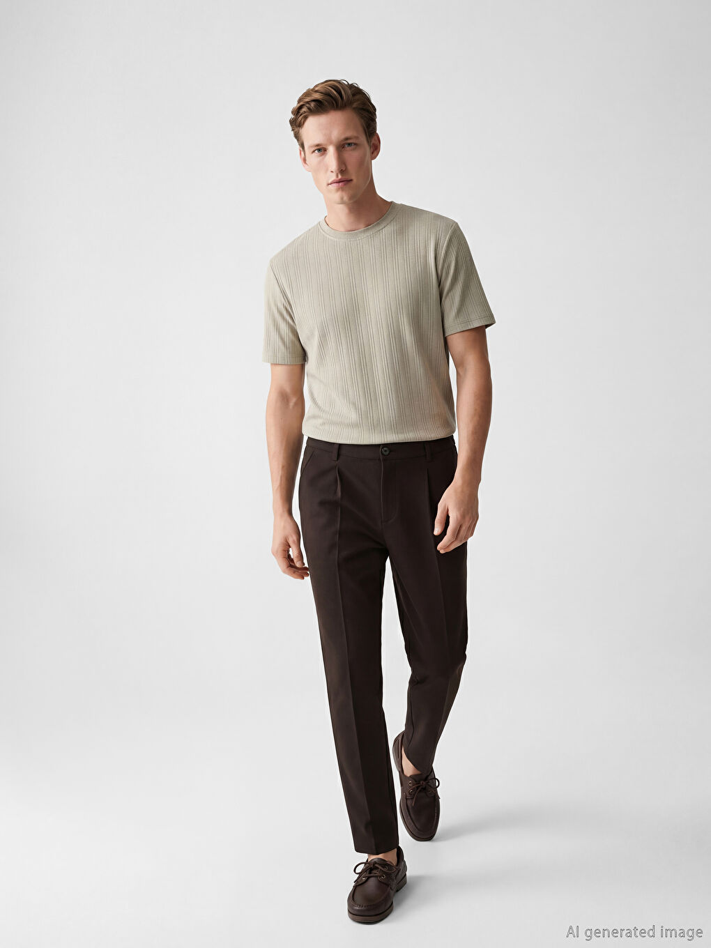 Regular Fit Men's Pleated Trousers