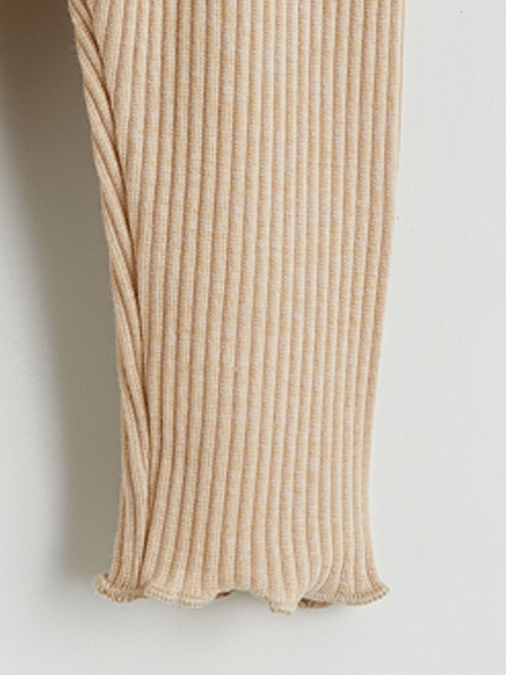 Bej Fitilli Kız Bebek Tayt-1