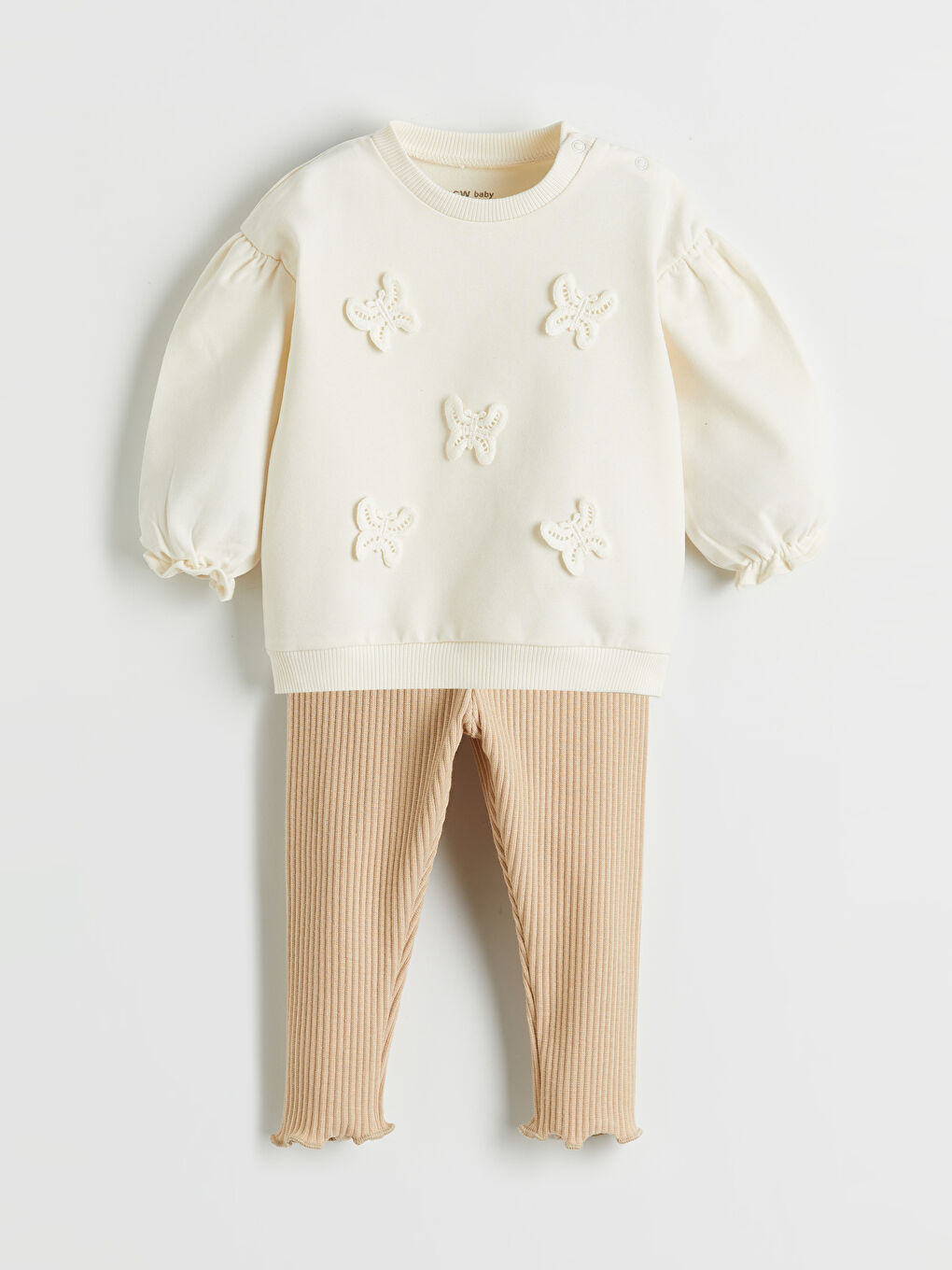 Crew Neck Baby Girl Sweatshirt and Leggings-1