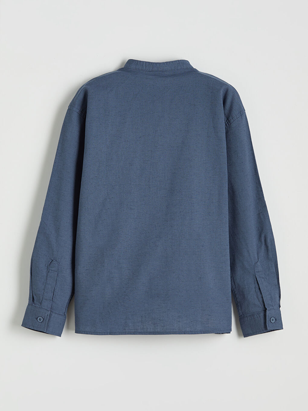 İndigo Hakim Yaka Keten Karışımlı Erkek Çocuk Gömlek-1