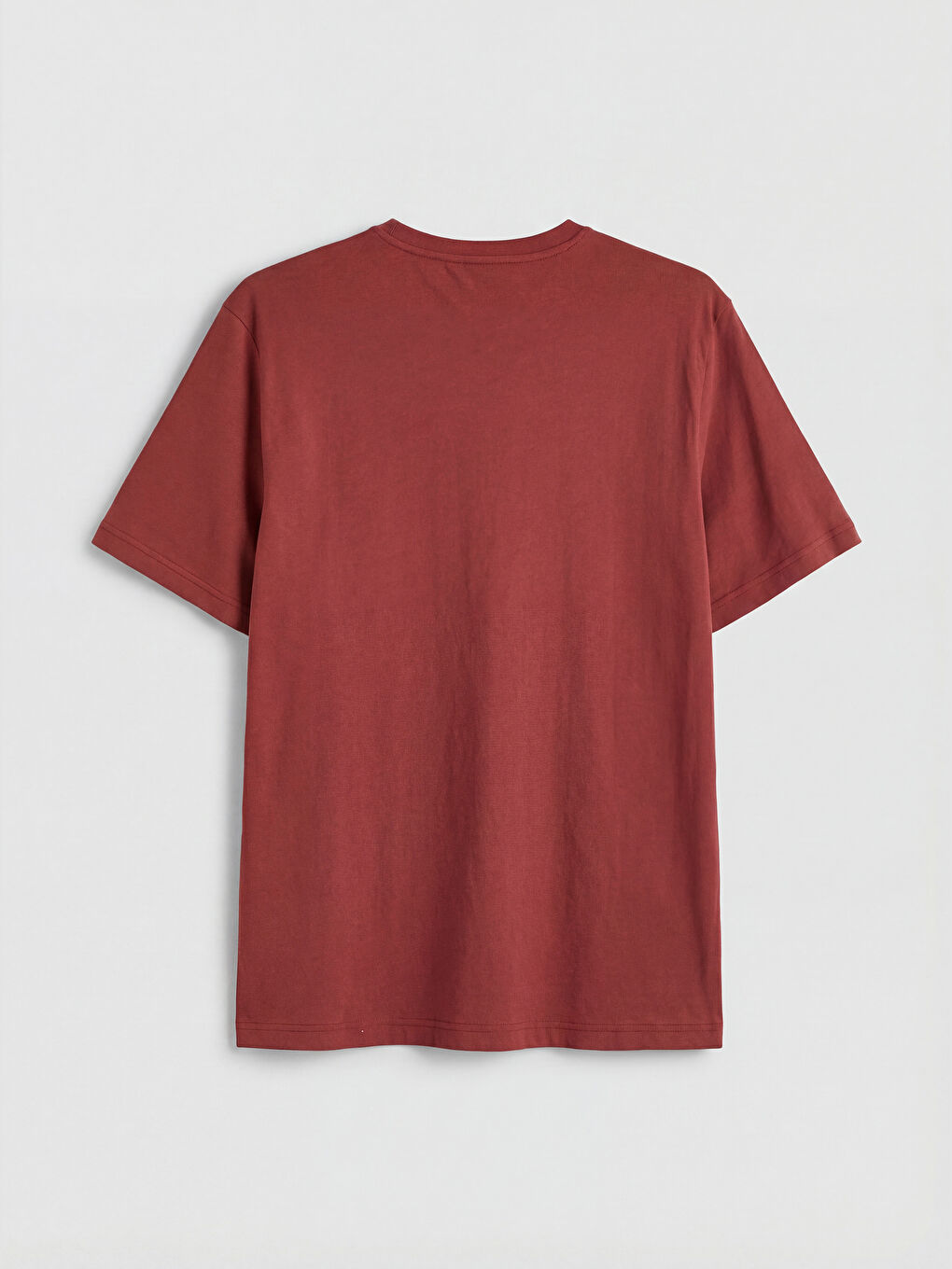 Kırmızı Bisiklet Yaka Baskılı Penye Erkek Tişört-1