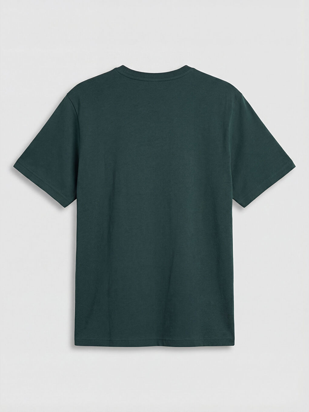 Yeşil Bisiklet Yaka Baskılı Penye Erkek Tişört-1