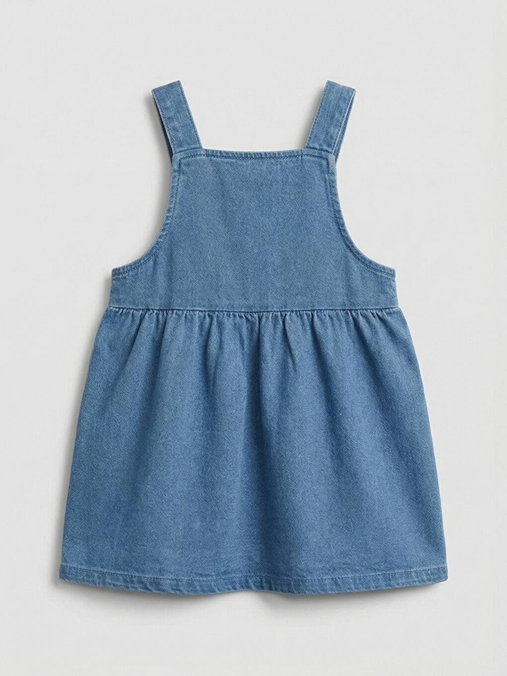 İndigo Minnie Mouse Nakışlı Kız Bebek Jean Salopet Elbise ve Tişört-4