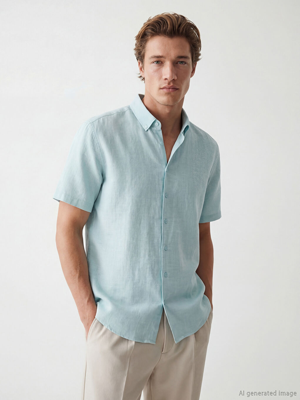 Regular Fit Dobby Herrenhemd-1