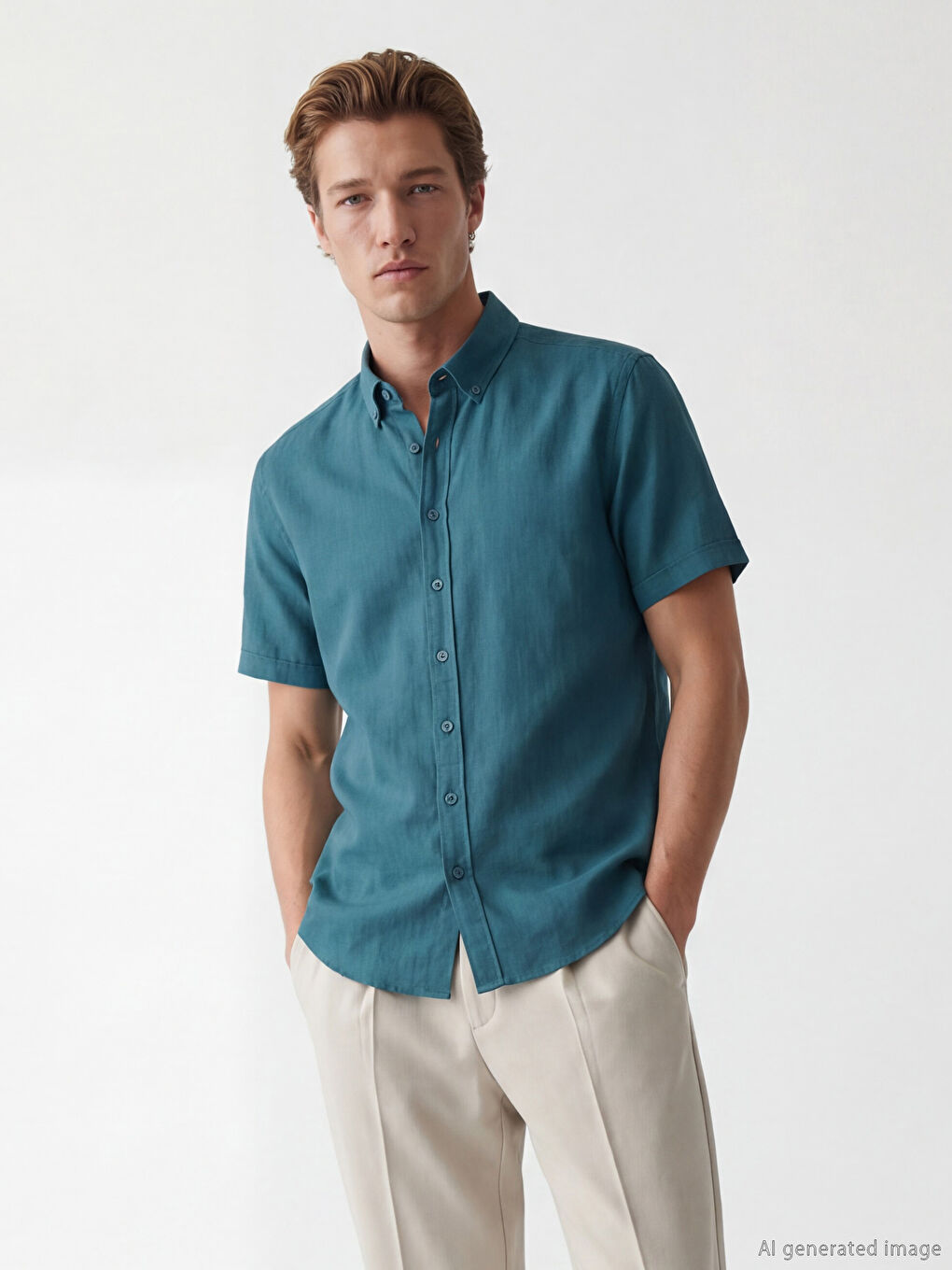 Regular Fit Dobby Herrenhemd-1