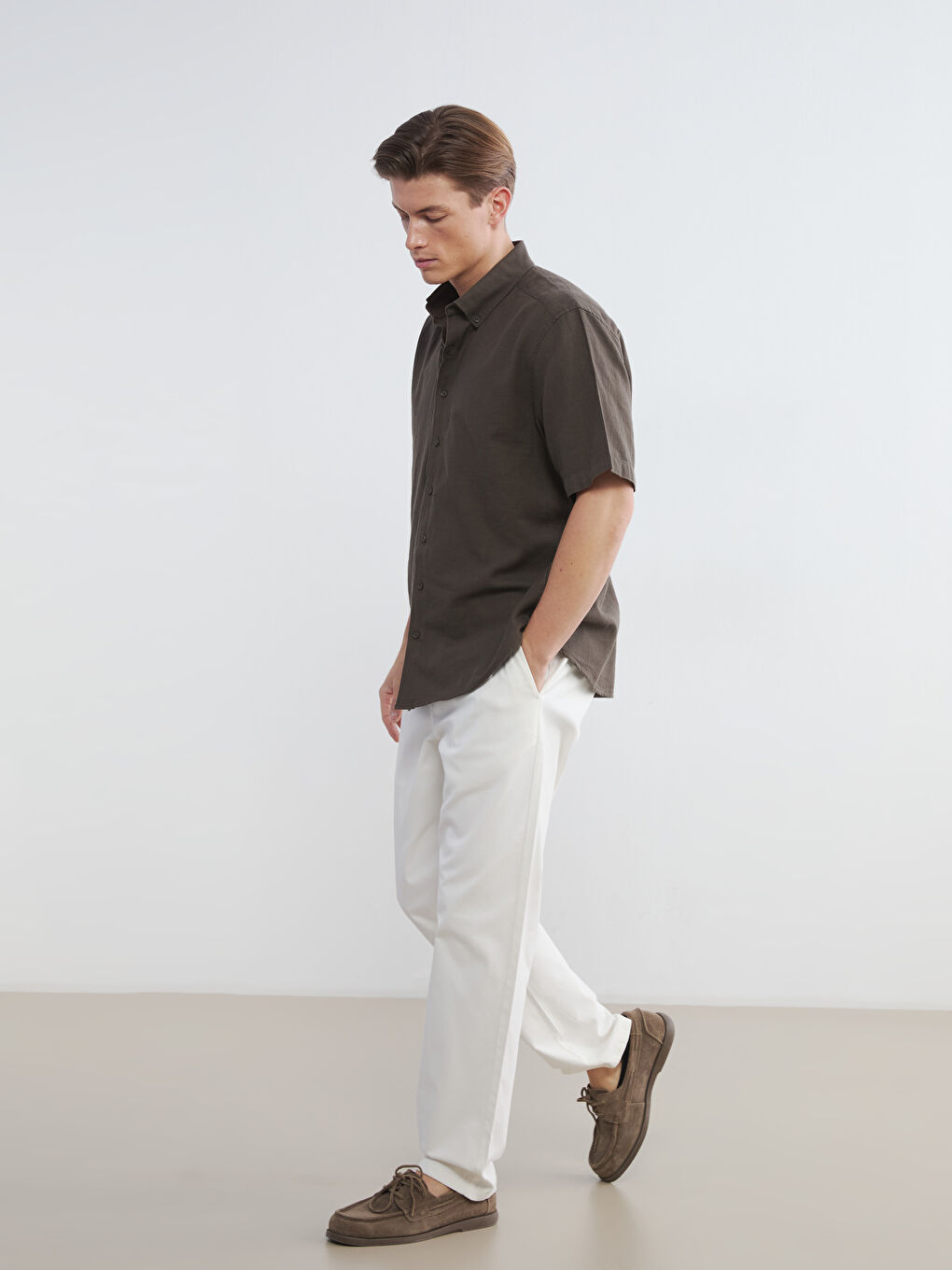 Regular Fit Dobby Men's Shirt-1