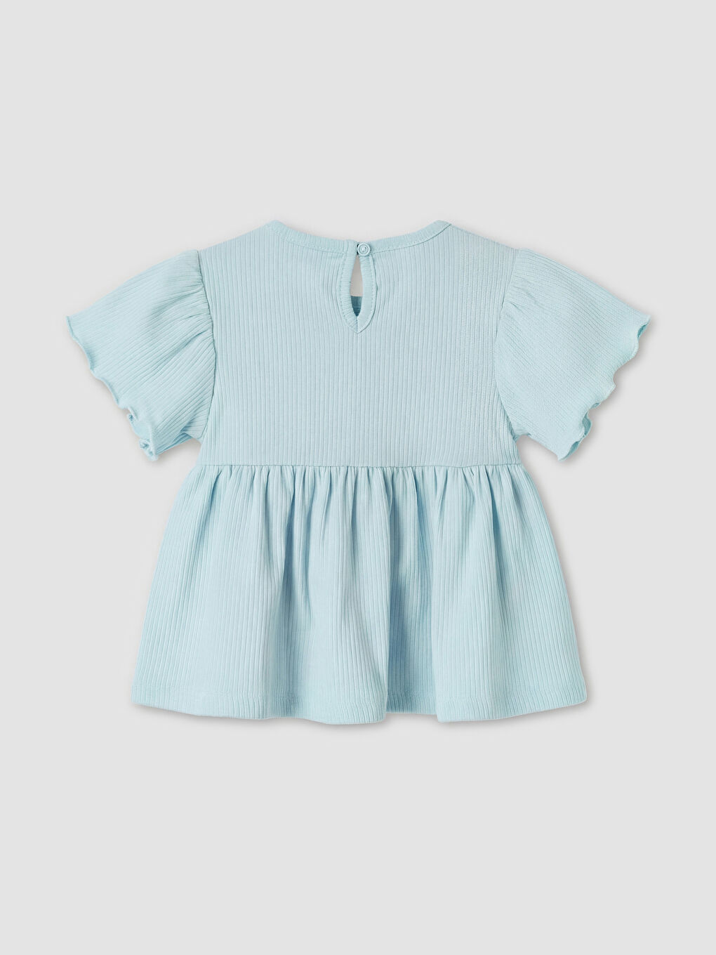 Mavi Çiçek Desenli Kız Bebek Takım-3