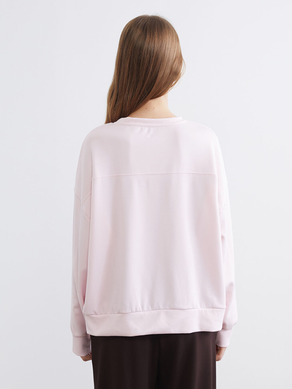 Sweat-shirt pour Femmes Col Rond Surdimensionné-3