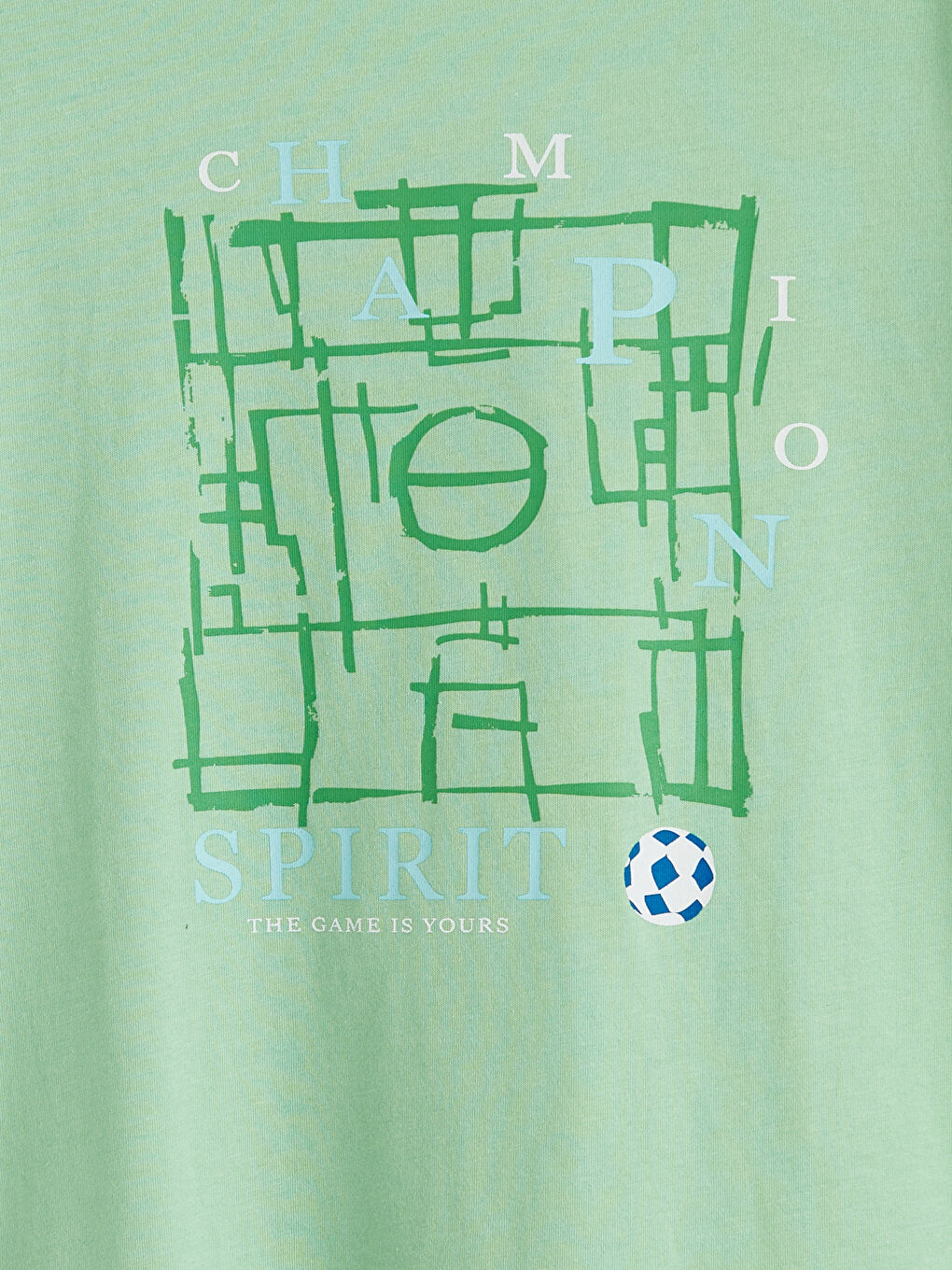 Yeşil Bisiklet Yaka Baskılı Erkek Çocuk Tişört-1