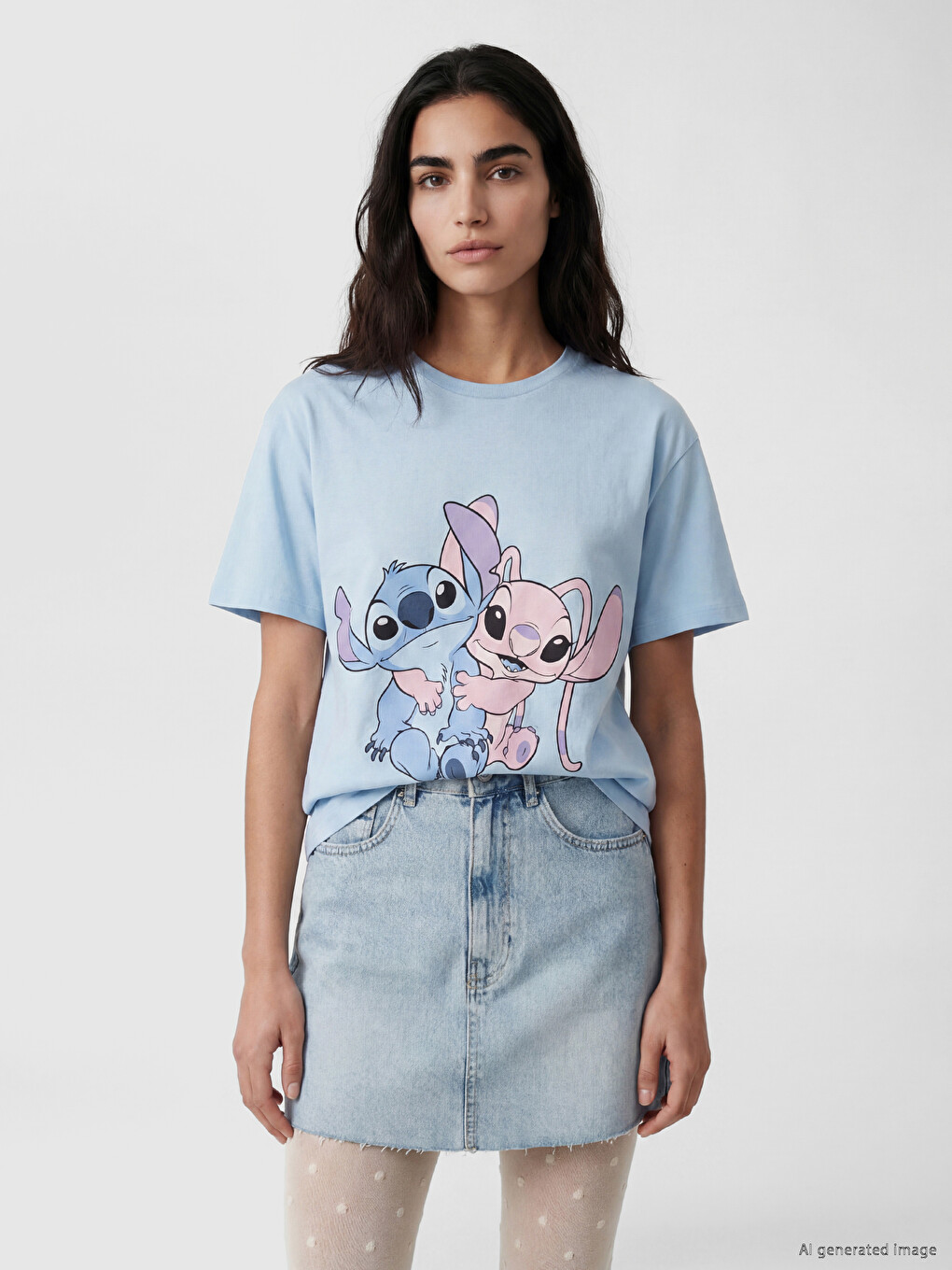 T-shirt Femme Oversize Imprimé Lilo & Stitch