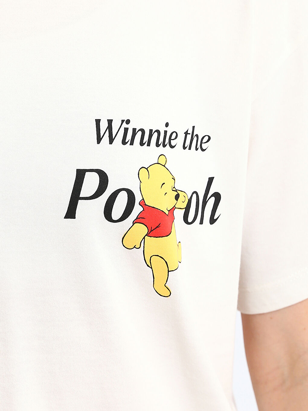 Crew Neck Winnie the Pooh Printed Women's T-Shirt-2