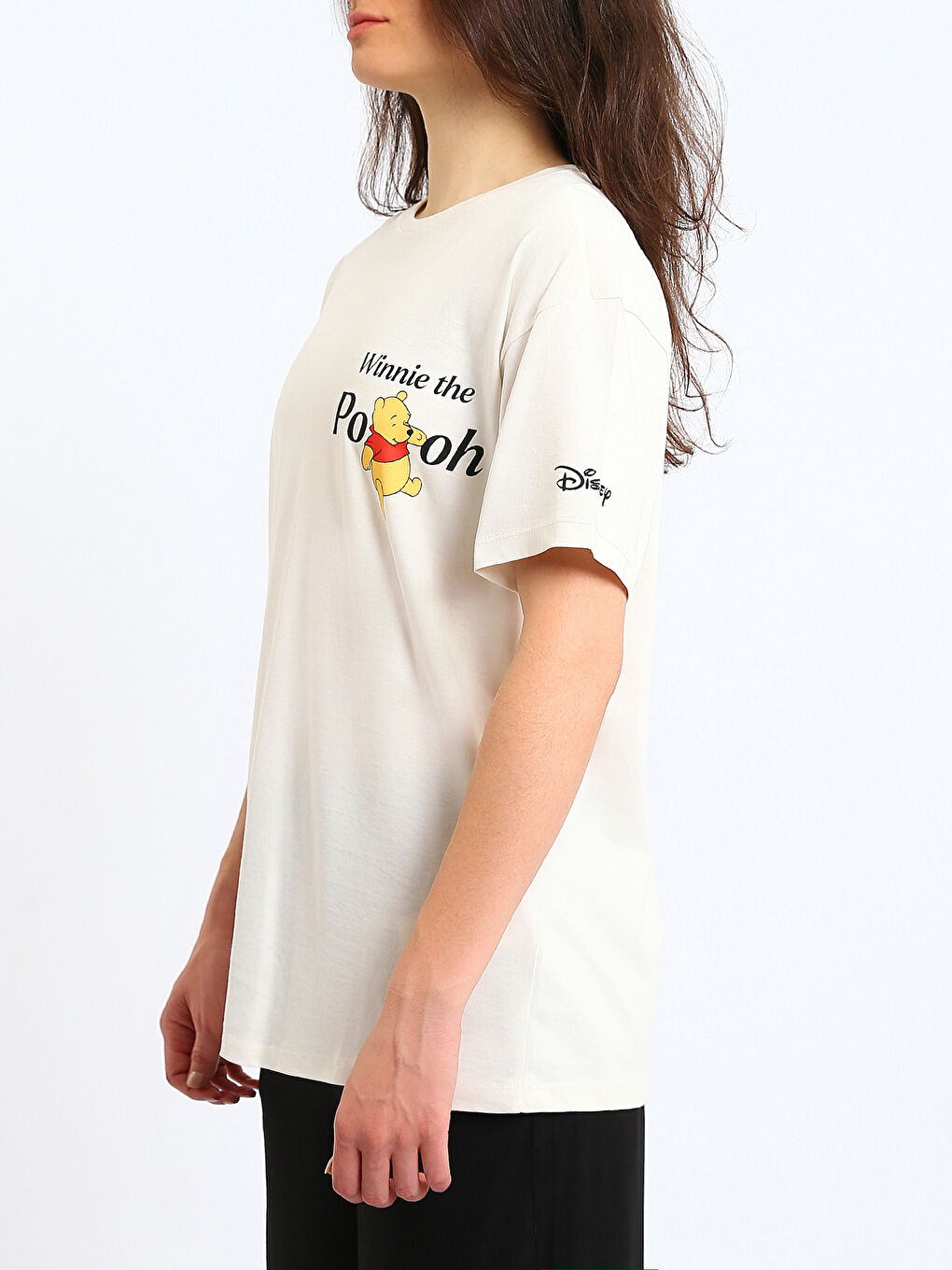 Crew Neck Winnie the Pooh Printed Women's T-Shirt-3