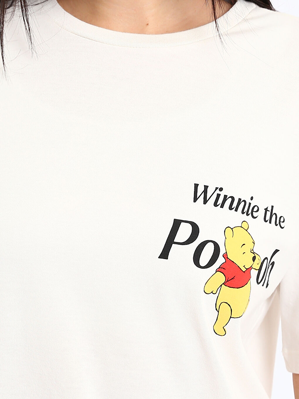 Crew Neck Winnie the Pooh Printed Women's T-Shirt-2