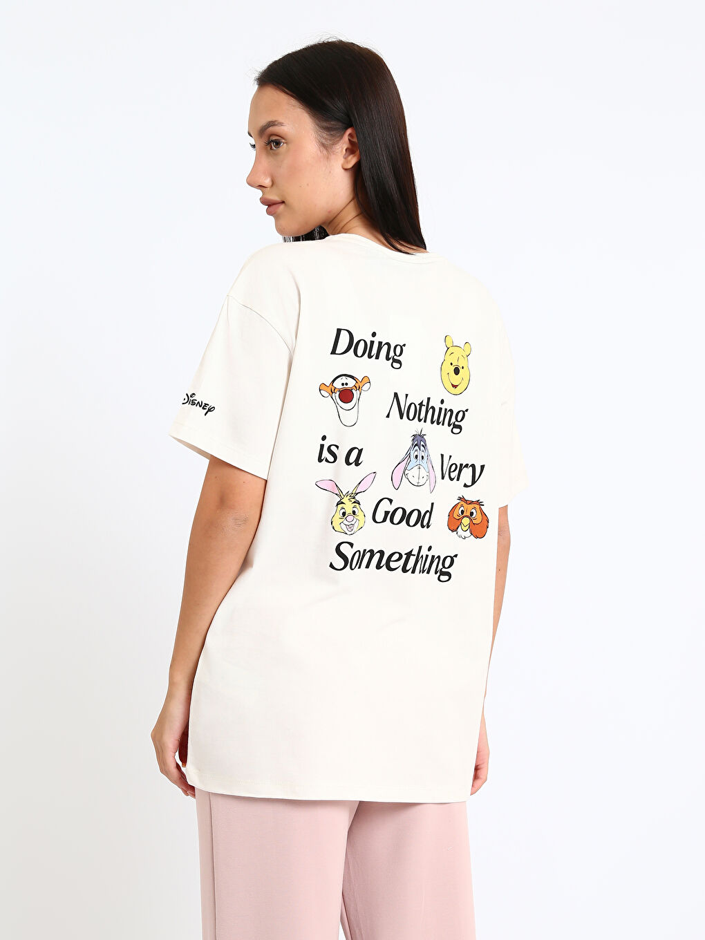 Crew Neck Winnie the Pooh Printed Women's T-Shirt-4