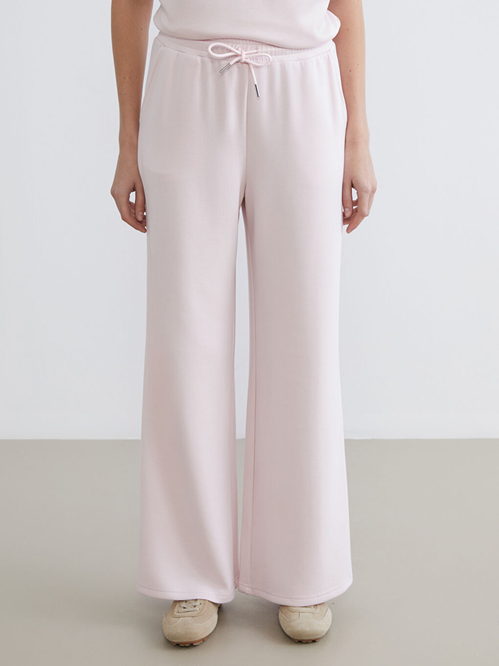 Damen Gerade Weite Bein Jogginghose-1