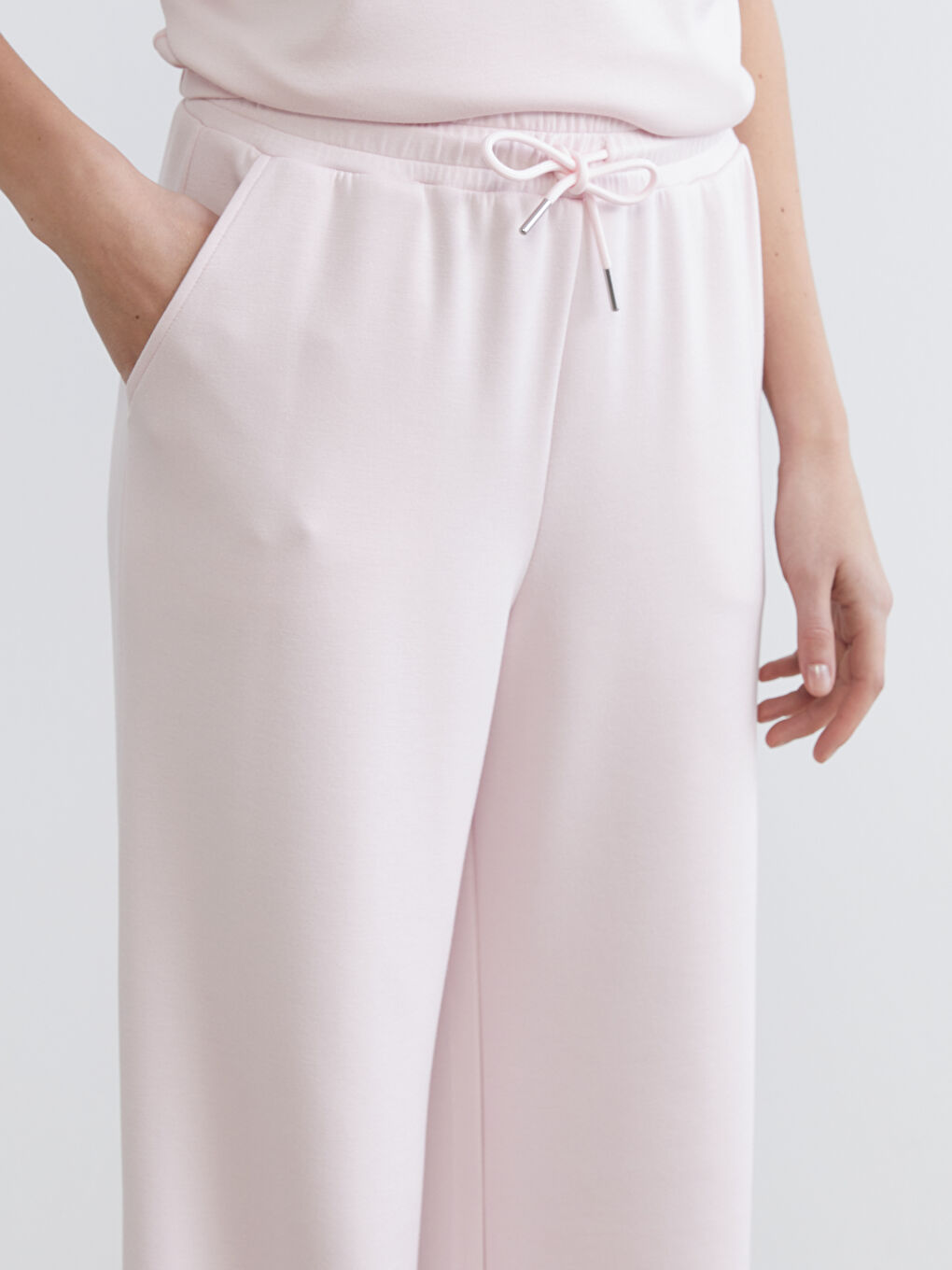 Damen Gerade Weite Bein Jogginghose-2