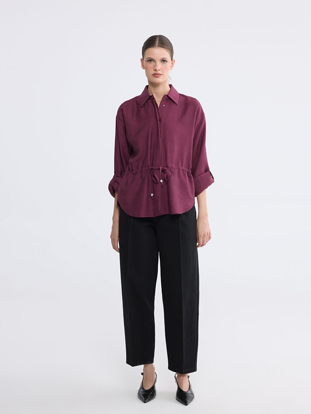 قميص نسائي بخصر مكشكش-1