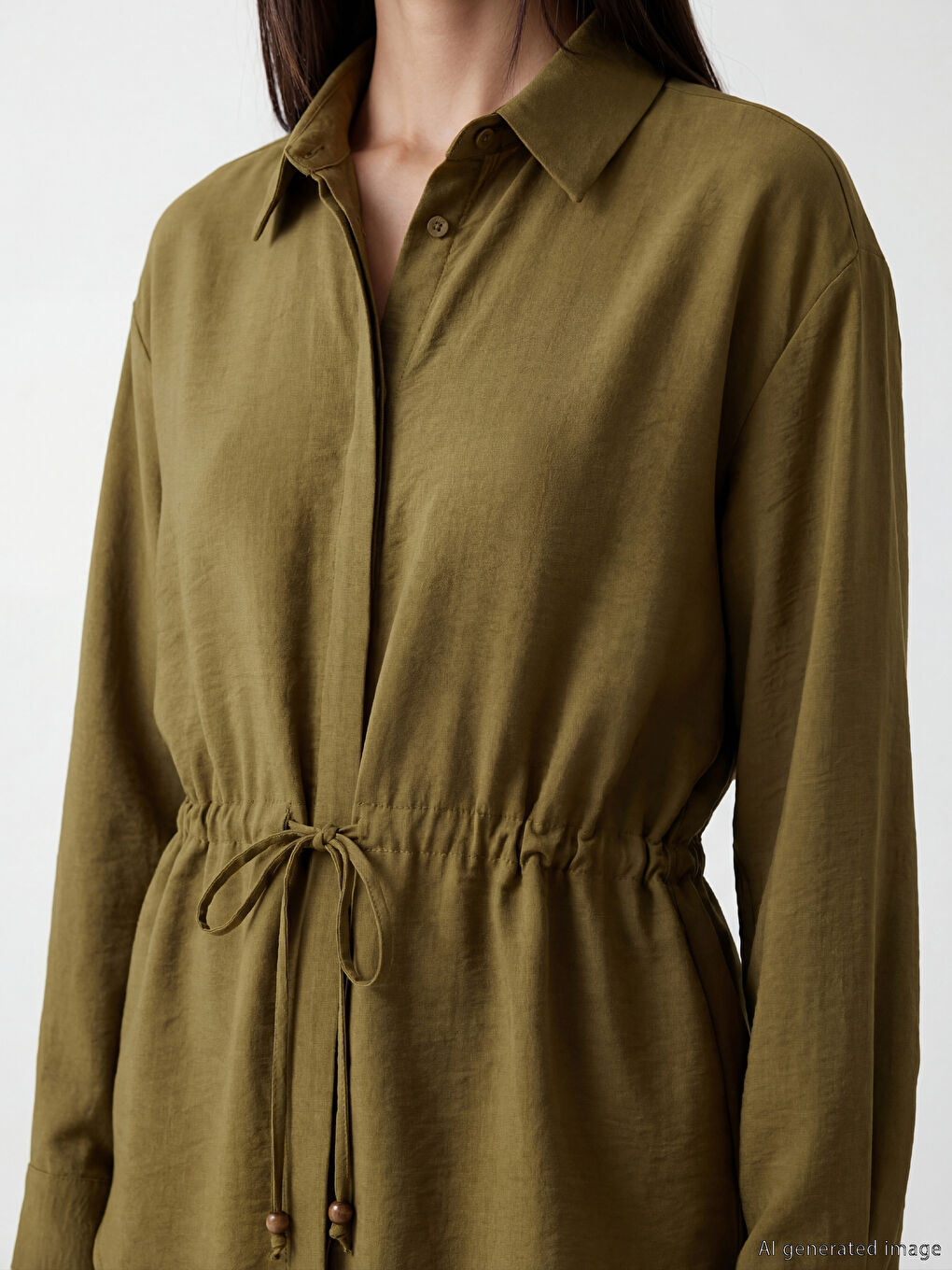 Waist Ruched Women's Shirt-2